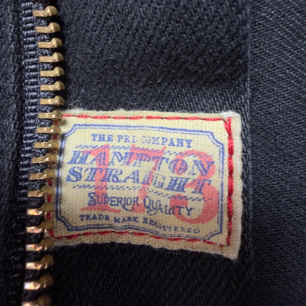 Polo Ralph Lauren Hampton Straight Black Denim Jeans‎ Mens 35x30 Cotton RL Logo